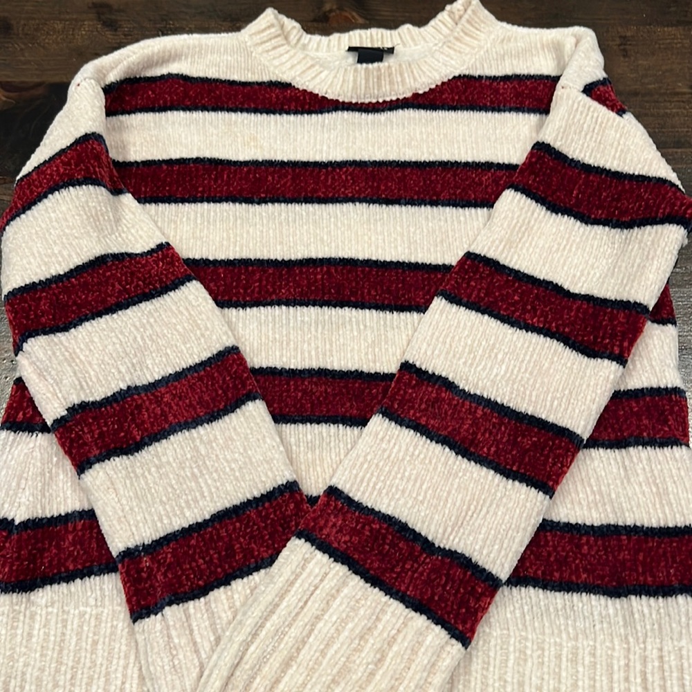 red, white, and navy blue sweater rue21